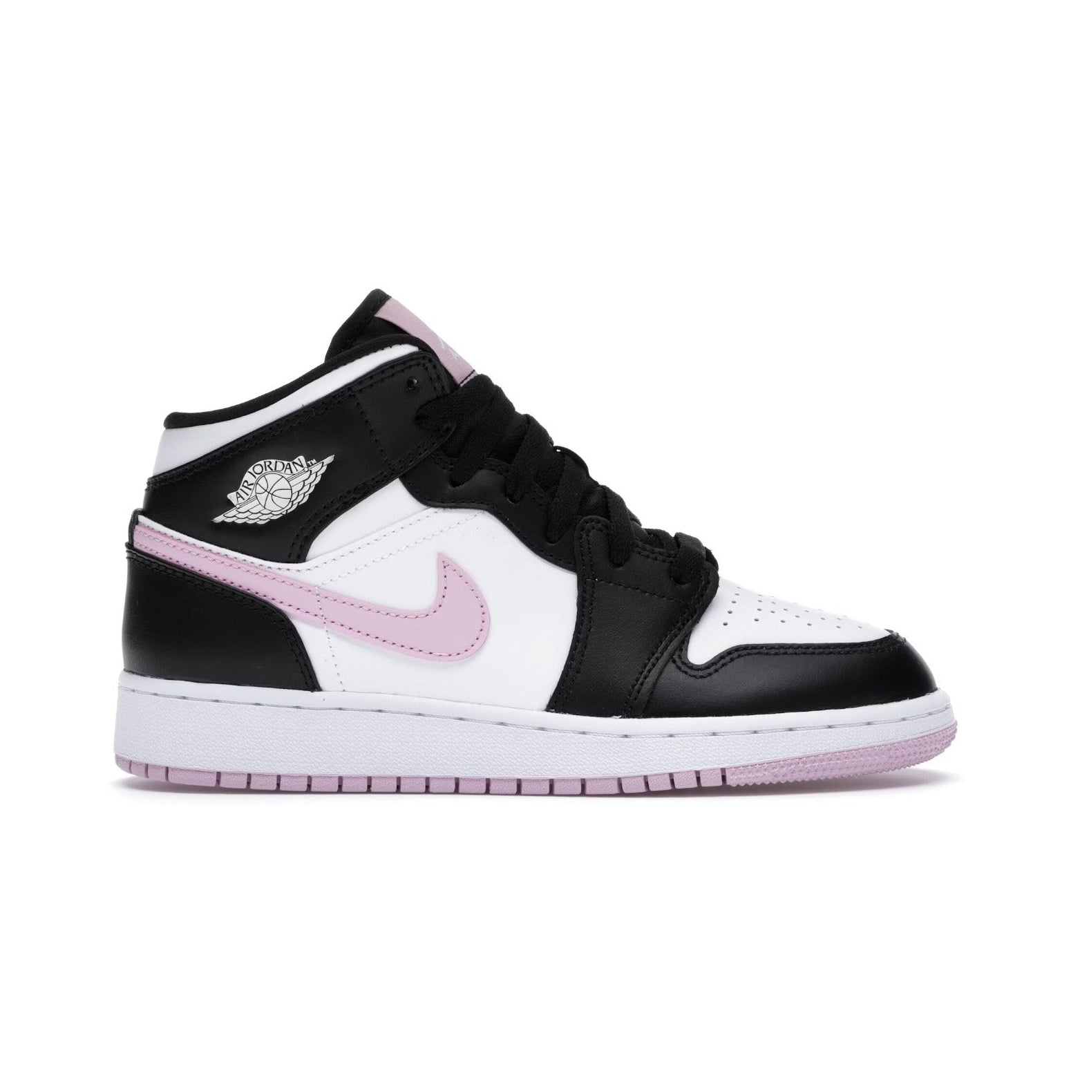 Nike Air Jordan 1 Mid White Black Light Arctic Pink GS InsideTheBox