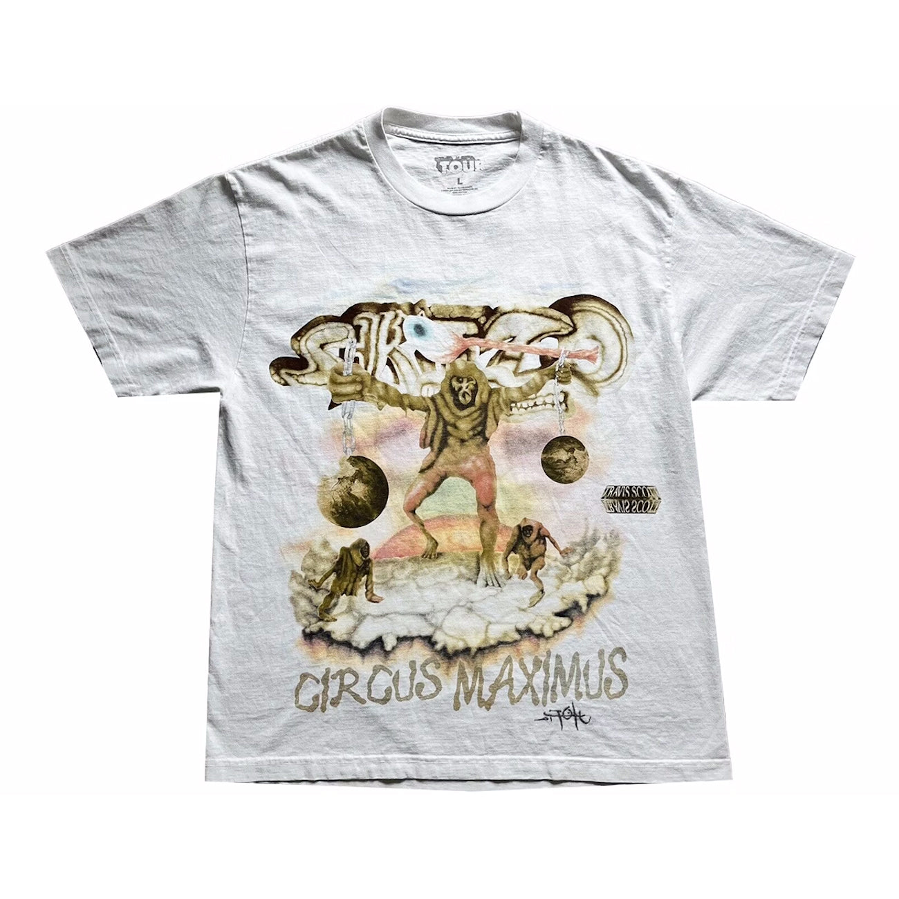 Travis Scott Utopia Tour Skitzo Circus Maximus T-Shirt White